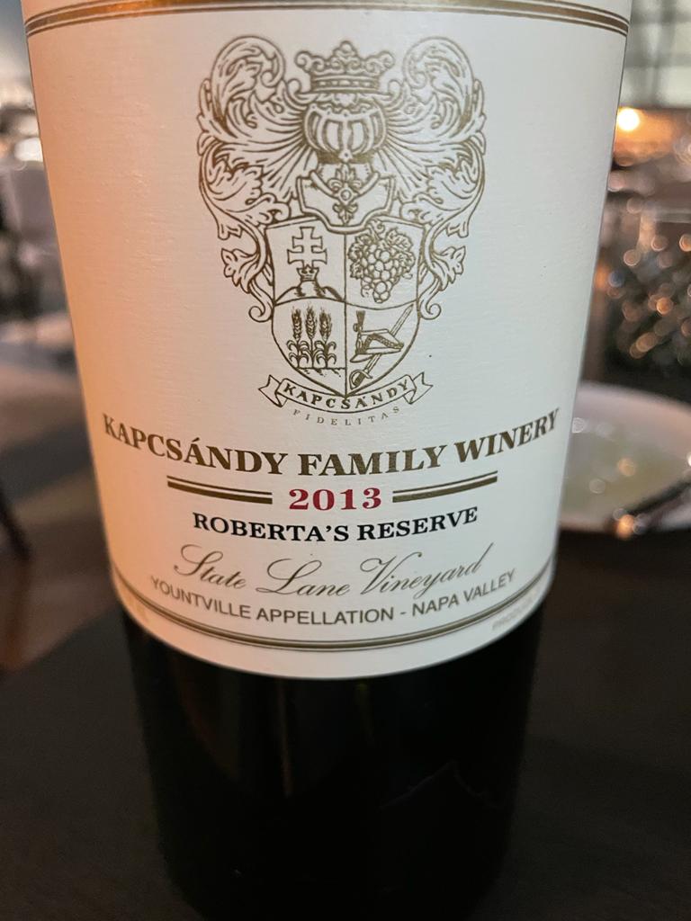 Read more about the article Roberta’s Reserve 2013 – Kapcsandy Family Winery State Lane Vineyard